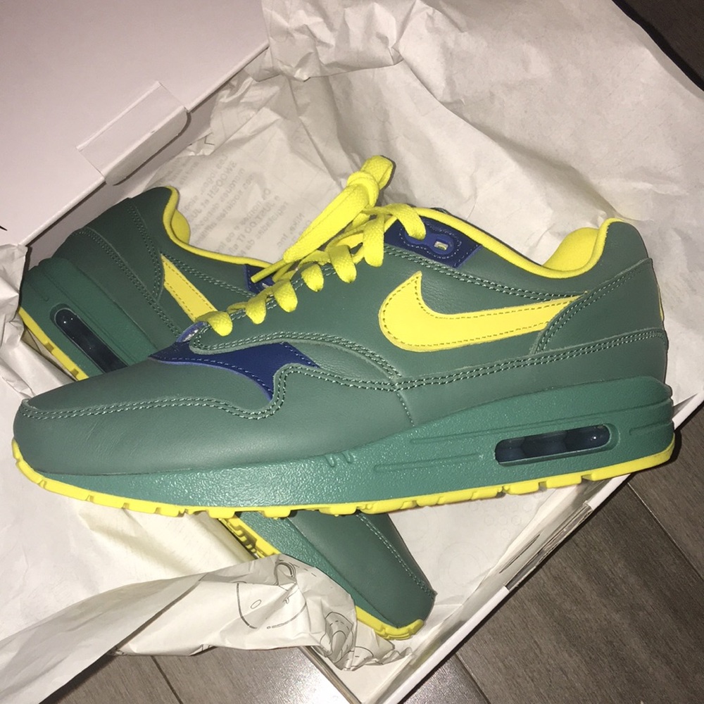 NEW NIKE AIR MAX 1 (BY YOU)  THE BRAZIL 🇧🇷 - MENS SIZE 7.5 (ONE OF A KIN…